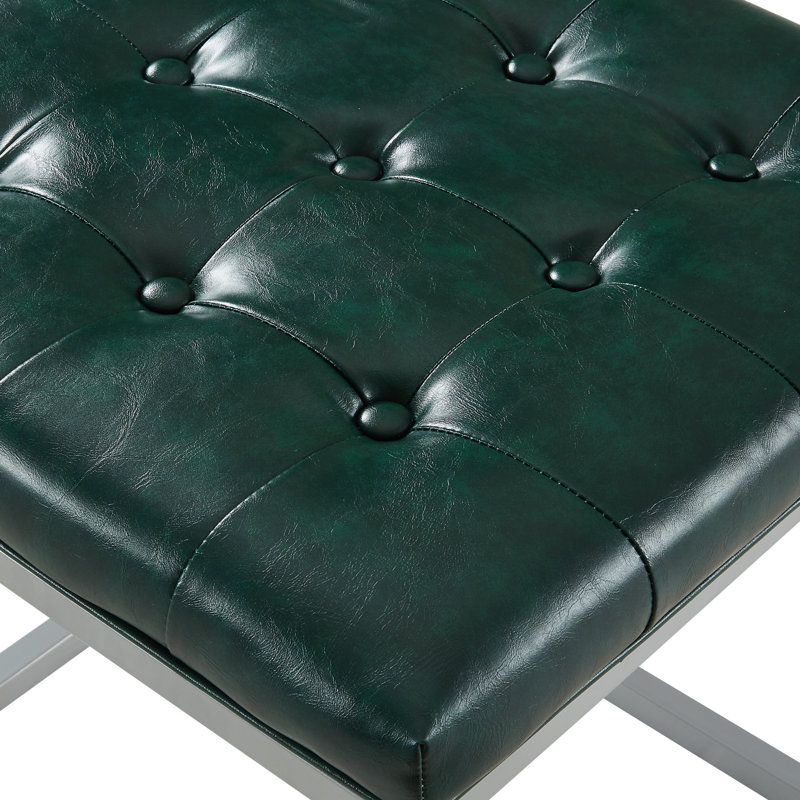 Repose-pieds 18 po gris, Similicuir vert