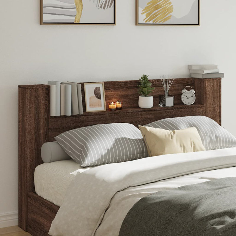 Headboard, Brown Oak, 102cm H x 100cm W x 17cm D