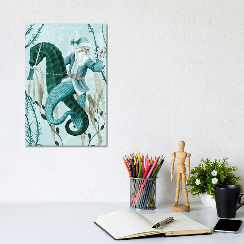 The Sea Santa II by Grace Popp - Wrapped Canvas Print, 30.48cm H x 20.32cm W x 1.91cm D