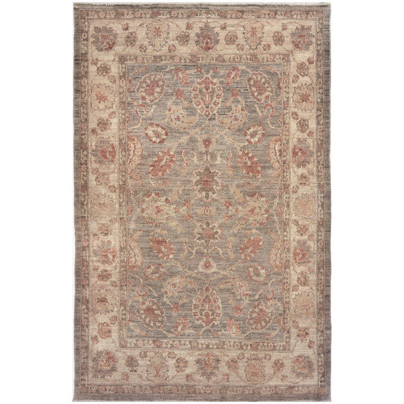 Agra Wool Oriental Area Rug in Beige