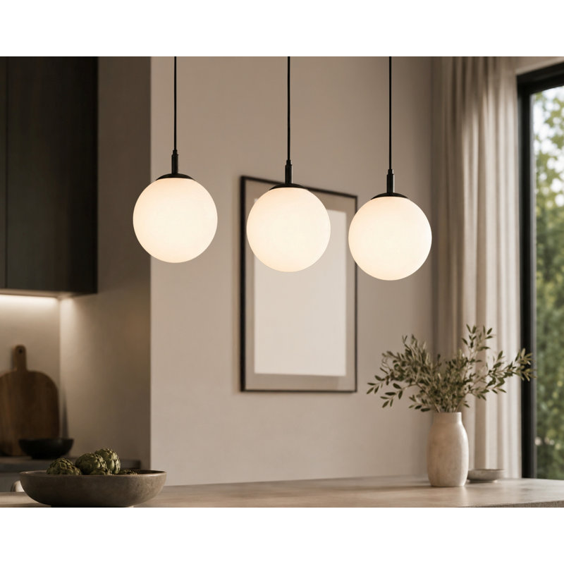 Triple luminaire suspendu Altia, Noir