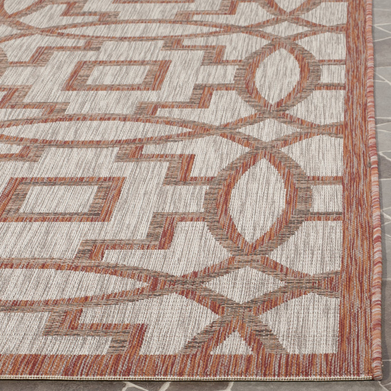Tapis beige / rouge Sayden, Rectangle 6 pi 7 po x 9 pi 6 po
