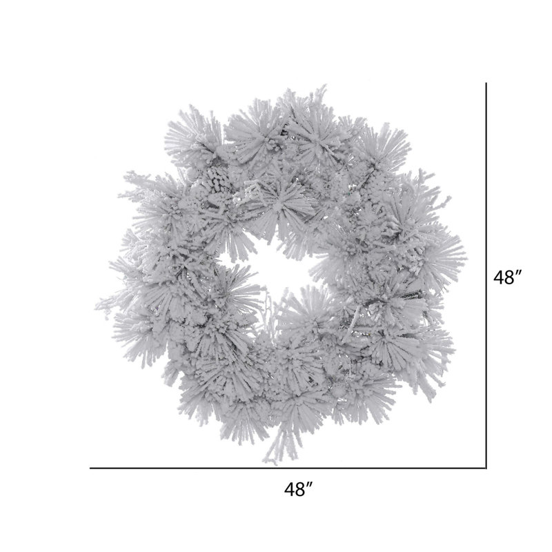 Couronne artificielle floquée en Alberta, H 48 po x l 48 po x P 3 po