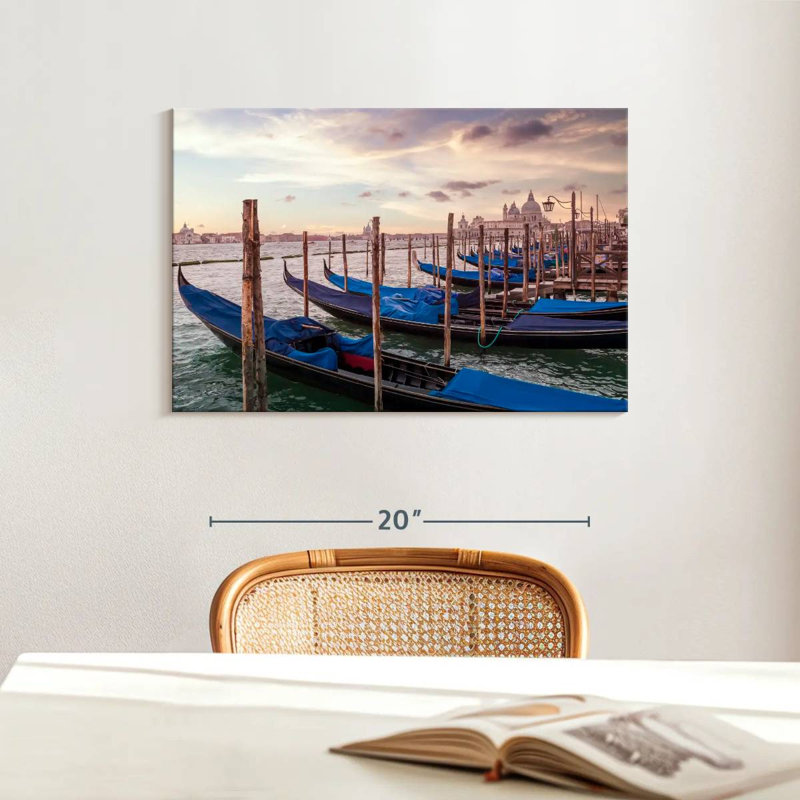 Mehar Venice Gondolas At Sunset, 16" H x 24" W