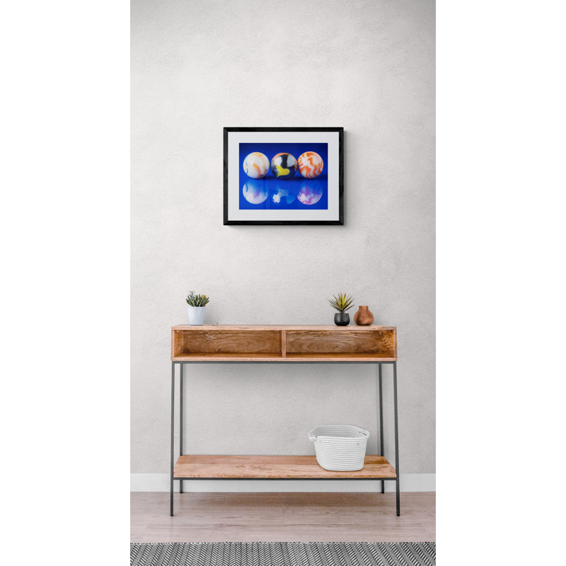 Marbles Print by Philippe Monthoux, Black Framed Canvas, 24" H x 32" W