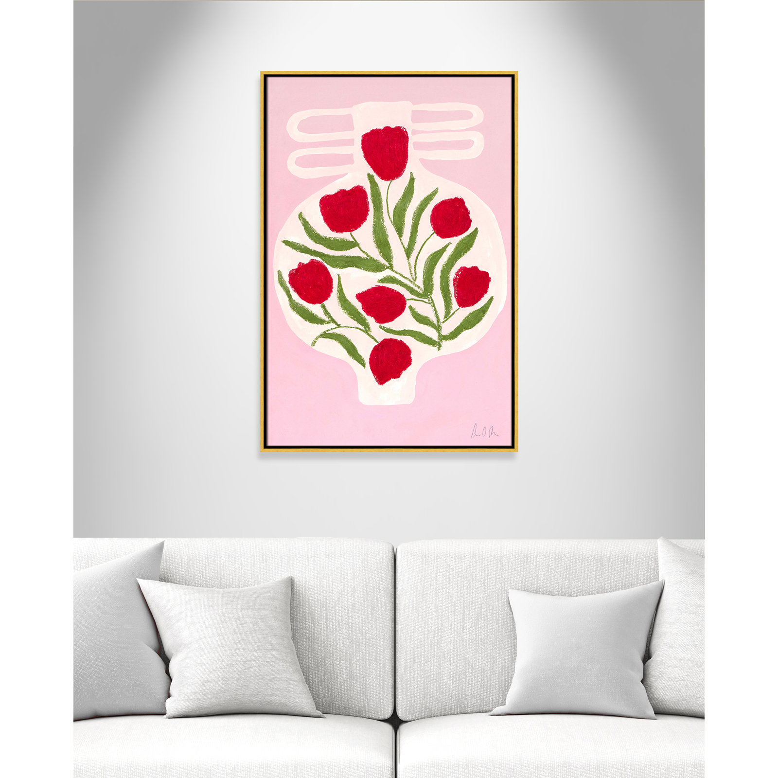 Vase No. 02 Print by Camilla Bergqvist, 37.5" H x 25.5" W, Gold