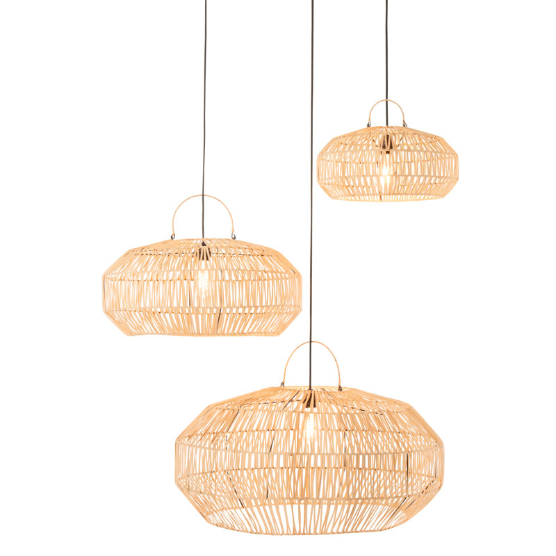 56cm H Rattan Oval Pendant Shade, Brown