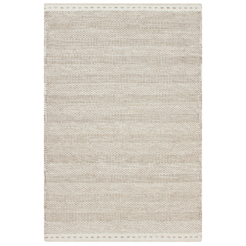 Jaipur Striped Wool Hand Woven Area Rug, Beige, Rectangle 120 x 170cm