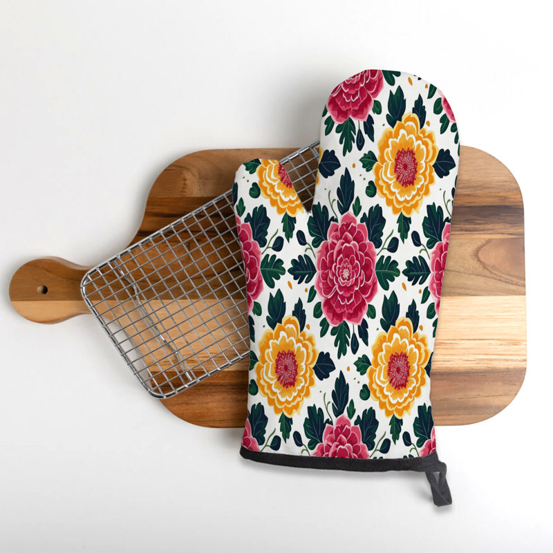 Blooming Cascade Oven Mitt Cotton Twill