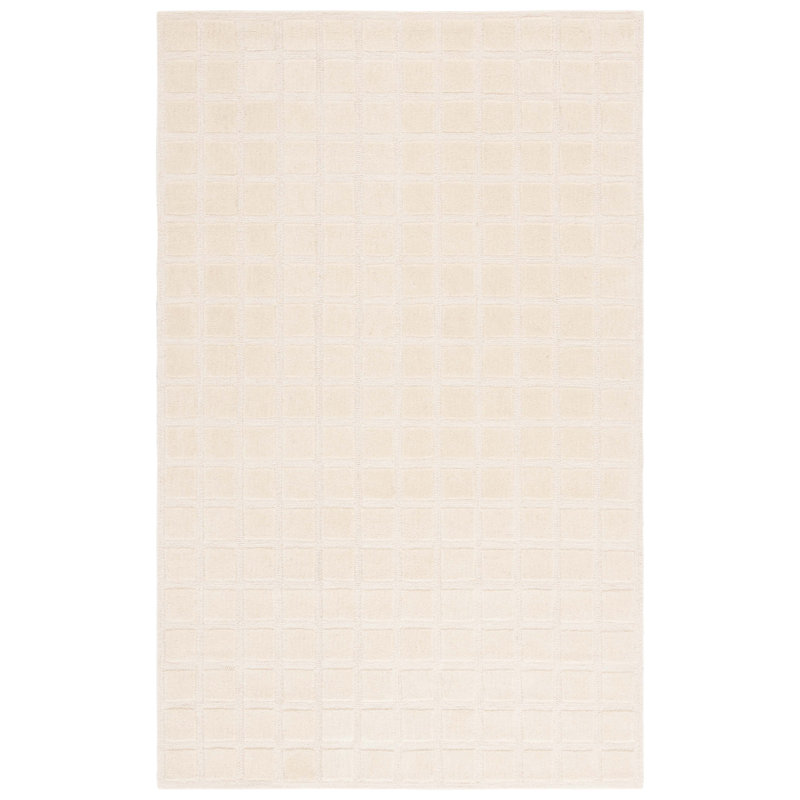 Naoya Hand Tufted Wool Pile Geometric Rug, Rectangle 4' x 6'