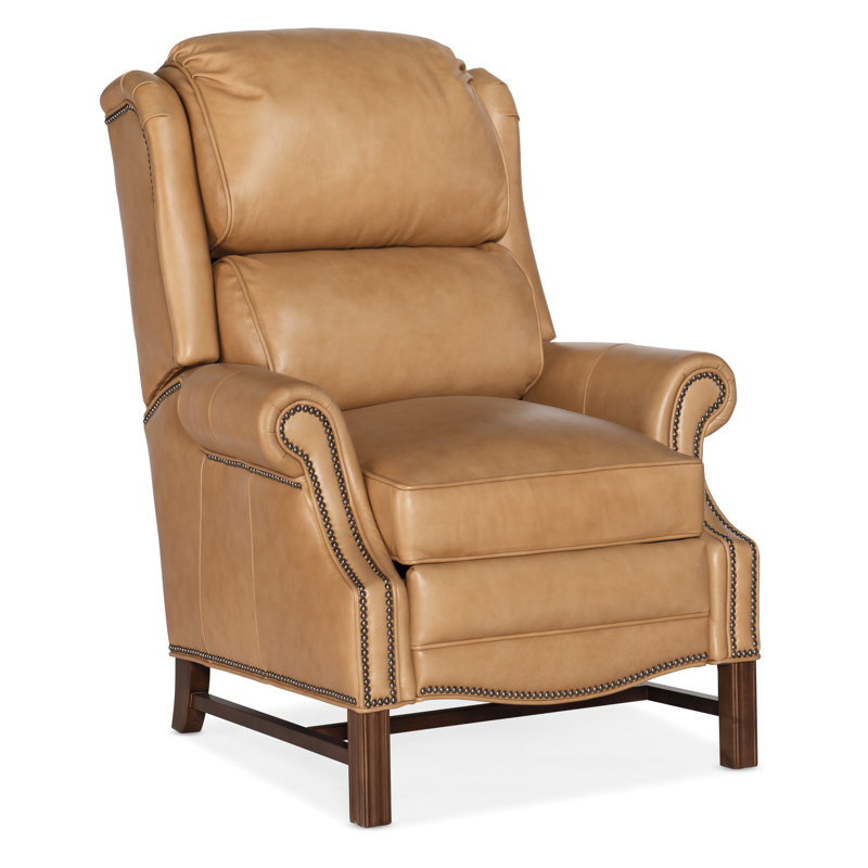 Fauteuil inclinable électrique standard en cuir Jurni, Finition classique / clous à finition gris acier