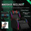 Fauteuil de jeu PC et de course en simili cuir avec lumières DEL RVB et support lombaire à massage-1698587749