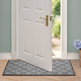 Austell Machine Woven Synthetic Geometric Area Rug in Green/White