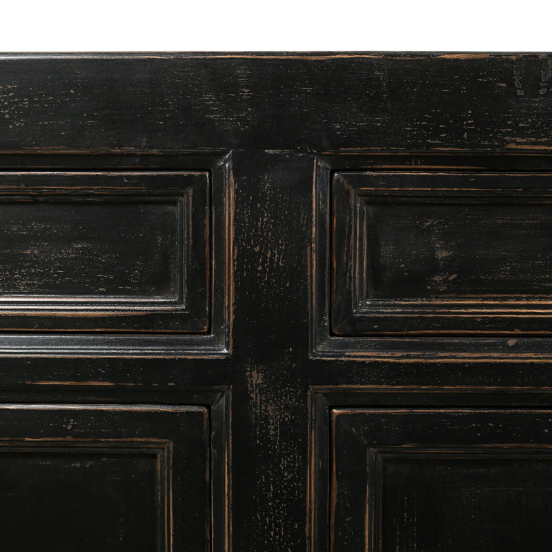 93'' W Solid Wood Sideboard, Matte Black
