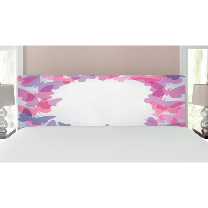 Tête de lit en tissu d’ameublement roi, Rose / mauve / gris