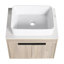 Ensemble de meuble-lavabo moderne 24 po avec lavabo en céramique et meuble-lavabo mural en chêne blanc