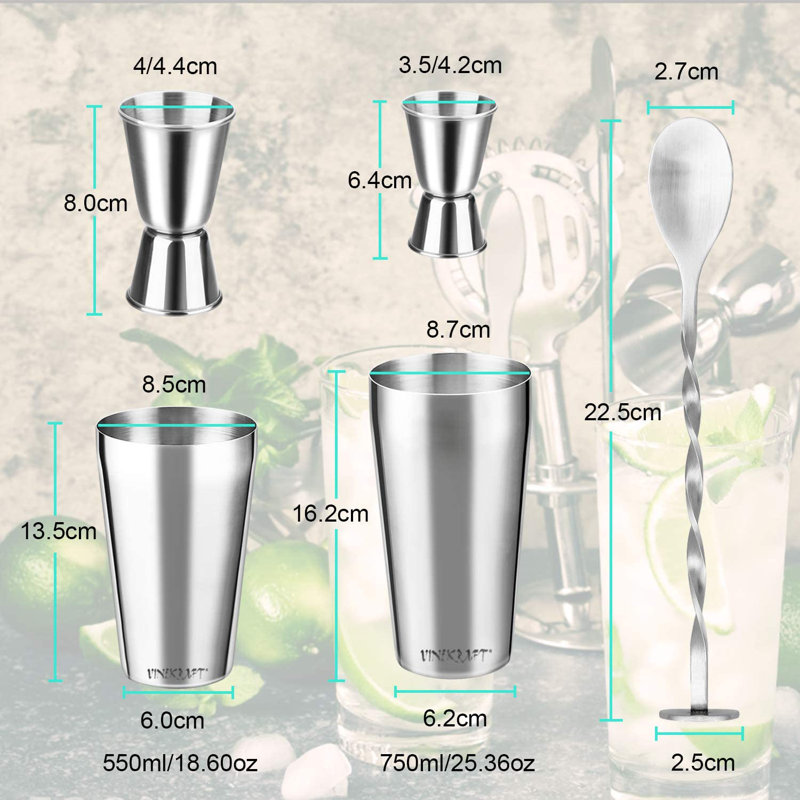 17pcs Boston Professional Cocktail Shaker Set