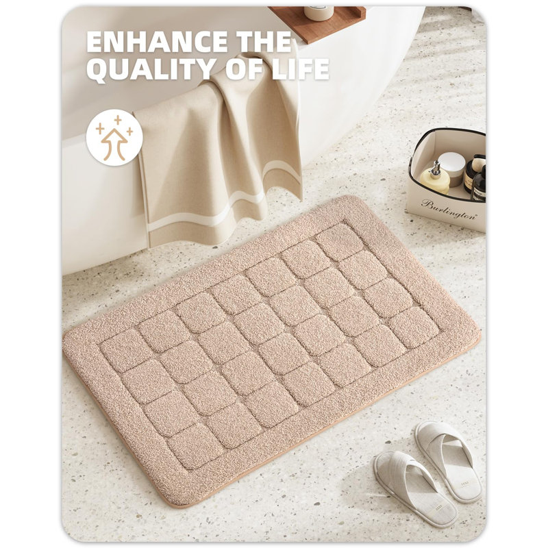 Tapis pour salle de bain antidérapant Rabun, Simple - l 24 po x L 36 po, Kaki