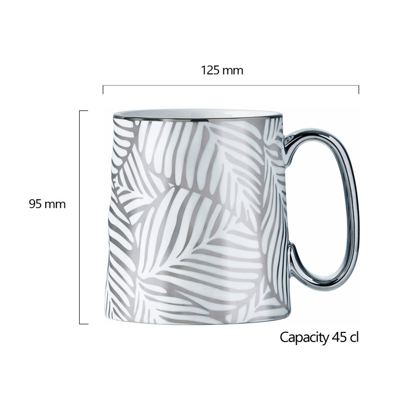 Tropical Mugs, White/Silver
