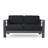 56.75'' Metal Outdoor Loveseat with Cushions-291962990-291962991