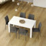 Carson 63" Dining Table In High Gloss White And 6 Sokol Stacking Chairs