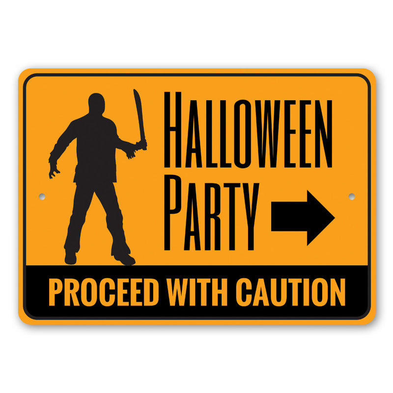 Panneau d'Halloween en aluminium, H 18 po x l 12 po x P 0,06 po