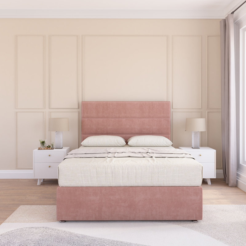 Upholstered Bed, Small Single (2'6), Pink