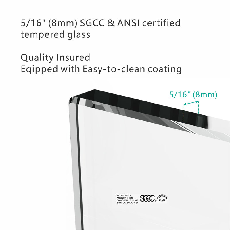 S-RM6076TB 56-60"W X 76"H Sliding Shower Door, 8Mm Frameless Glass Shower Door With Matte Black Hardware, Towel Bar And Handle,
