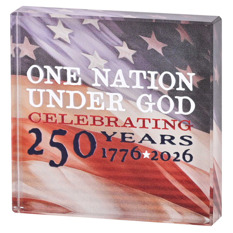 Tabletop Glass Plaque 250 Years 3X3