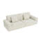 106,3 pouces, beige, compression moderne, matériau principal en éponge, salon, chambres d'amis, tissu rayé de haute qualité, conception à 3 sièges, chambre à coucher, microfibre douce, conception du siège
