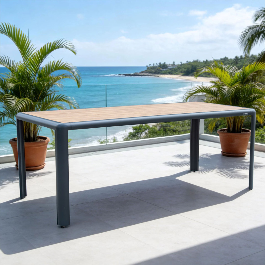 MIMO 200cm Aluminium Outdoor Dining Table with Wood-look Top