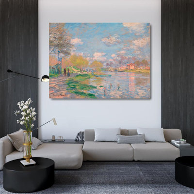 Astoria Grand Monet, Claude Gallery Wrapped Canvas Art Titled: Spring by the Seine
