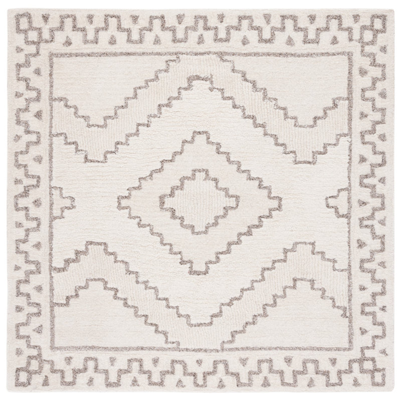 Hand Tufted Performance Oriental Rug, Square 6'