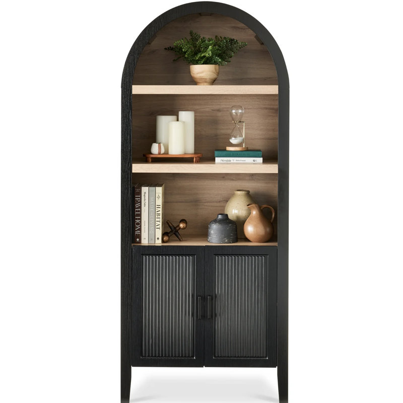 Arched 5-Tier Storage Cabinet, Black