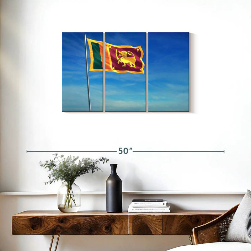 Hoisted Sri Lanka Flag, 20" H x 33" W