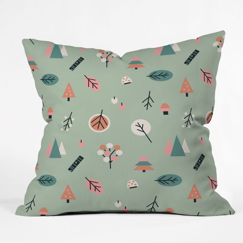 Coussin décoratif forêt scandinave summer mareike boehmer, 16 po x 1 po