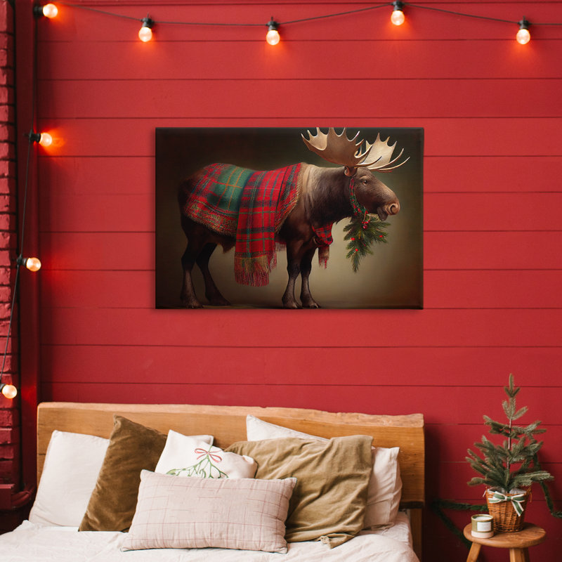 Orignal festif avec toile écossaise, design par Sasha, H 20 po x l 30 po