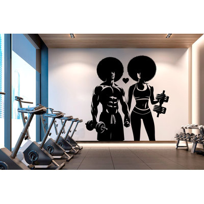Décalcomanie murale Couple Afro Gym