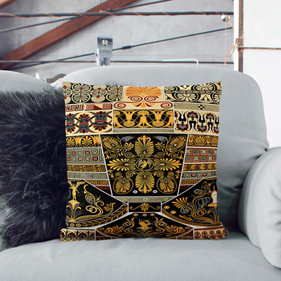 Greek Pattern by Albert Racinet Cushion with Filling