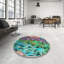 Tapis vert/rose tissé à la machine-55446435