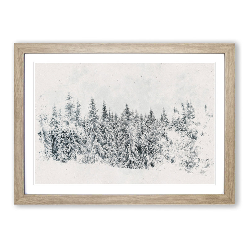 Points of the Trees - Picture Frame Graphic Art Print, Oak Framed, 62cm H x 87cm W x 2cm D