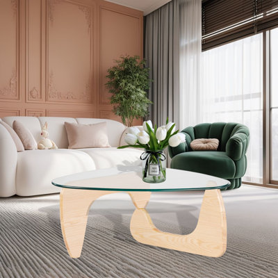 Novelty Triangle Clear Glass Coffee Table
