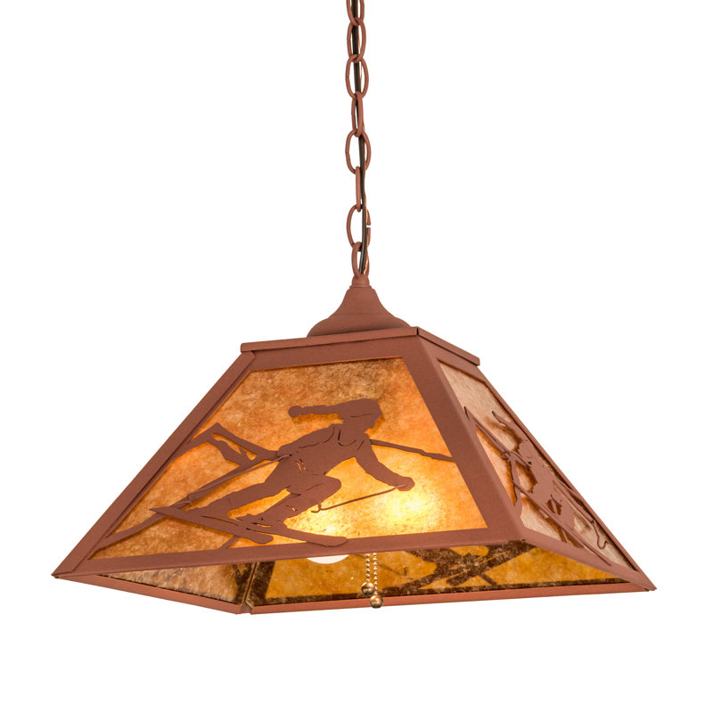 Lustre géométrique 2 lumières unique/statement Marshfield, H 45 po x l 22 po x P 22 po, Rouille