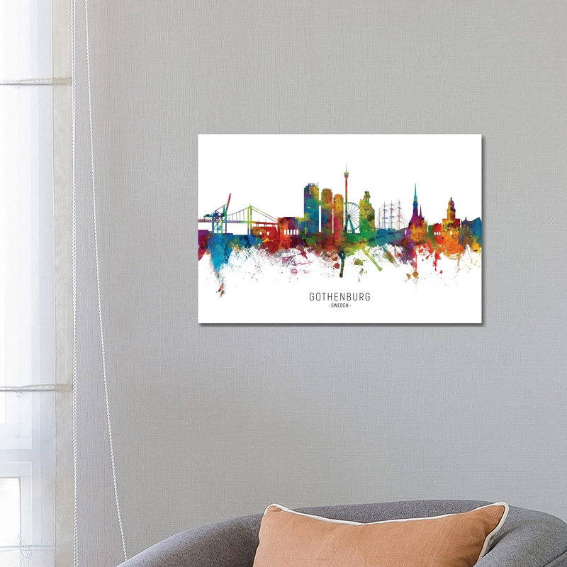 Gothenburg Sweden Skyline by Michael Tompsett - Wrapped Canvas Painting, 66.04 cm H x 45.72 cm W x 1.91 cm D