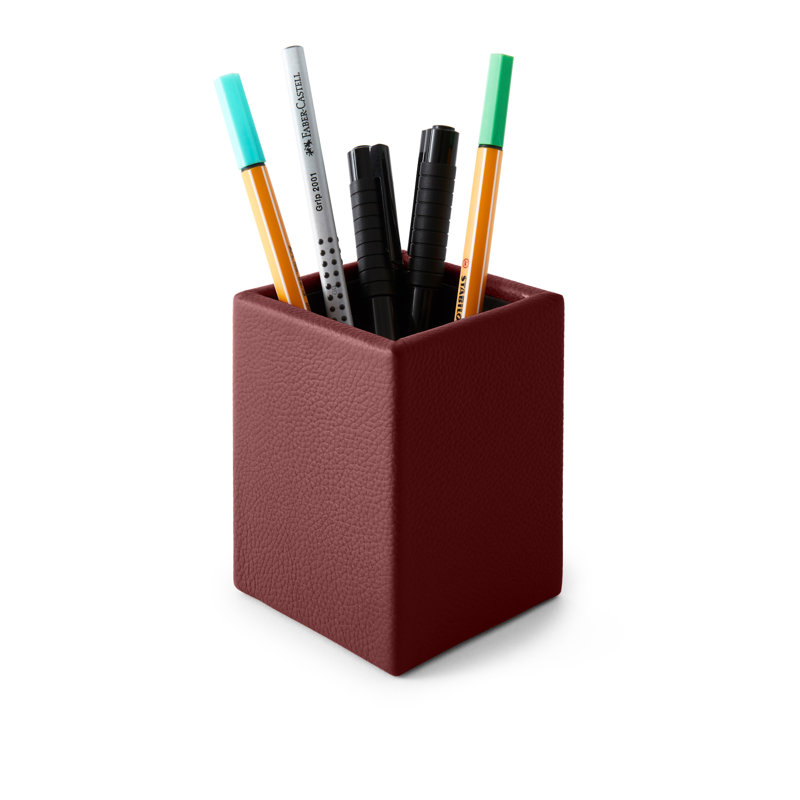 Mamane Leather Pen Holder, Burgundy Red