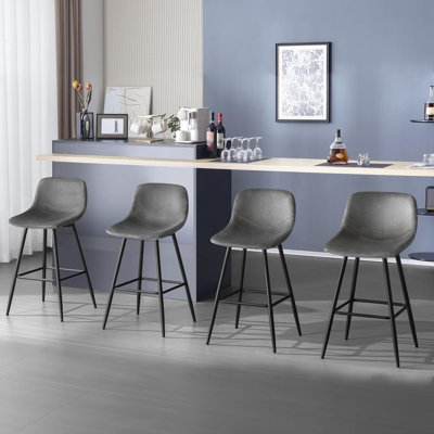 Eagar Upholstered Counter Stool with Metal Frame