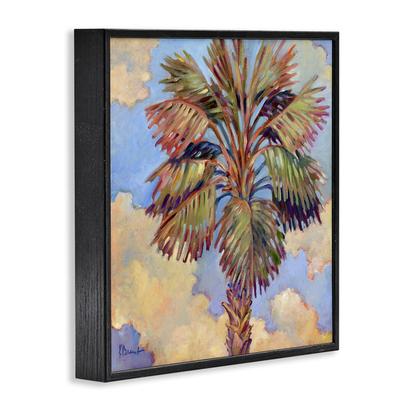  «Santa Rosa Palm Giclee Art» par Paul Brent, H 12 po x l 12 po, Giclée encadrée noir minuit