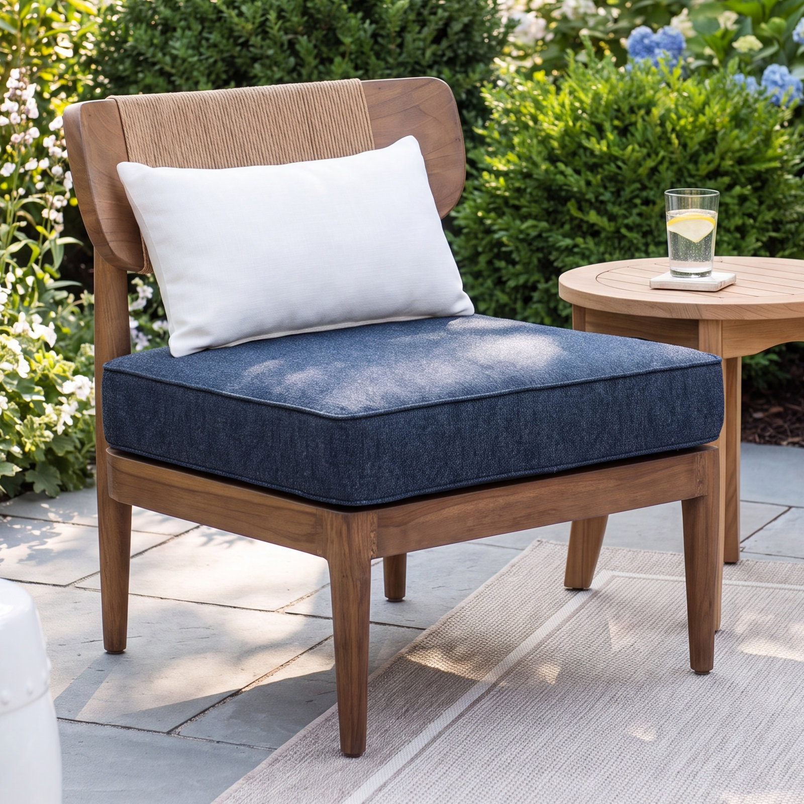 Sunbrella® Seat Cushion, 25" W x 25" D, Improve Indigo Sunbrella®