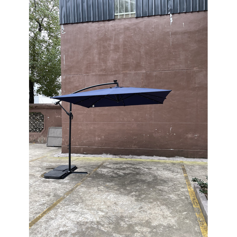 Parasol de marché lumineux 98,40 po Teric, Bleu marine