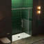 Porte de douche coulissante simple sans cadre avec système de fermeture en douceur de 57,5 po à l 60 po x H 80 po avec verre trempé transparent de 5/16 po (8 mm)-63542915
